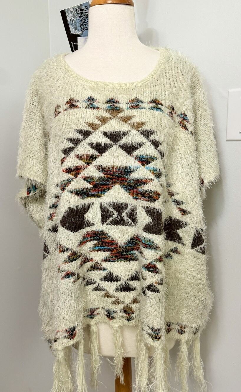 NEW Powder River Outfitters Panhandle Sweater Shirt Poncho Aztec Southwestern M